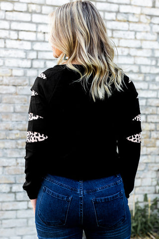 Shop Graphic Leopard Patch Sweatshirt Now On Klozey Store - Trendy U.S. Premium Women Apparel & Accessories And Be Up-To-Fashion!