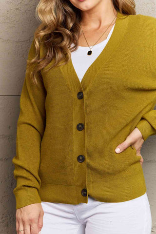 Shop Zenana Kiss Me Tonight Full Size Button Down Cardigan in Chartreuse Now On Klozey Store - Trendy U.S. Premium Women Apparel & Accessories And Be Up-To-Fashion!