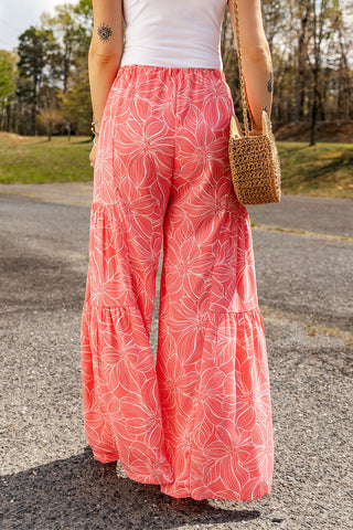 Shop Floral Tiered Wide Leg Pants Now On Klozey Store - Trendy U.S. Premium Women Apparel & Accessories And Be Up-To-Fashion!