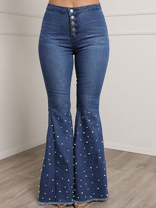 Shop Button Fly Flare Jeans Now On Klozey Store - Trendy U.S. Premium Women Apparel & Accessories And Be Up-To-Fashion!