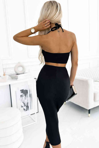 Shop Halter Neck Cutout Dress Now On Klozey Store - Trendy U.S. Premium Women Apparel & Accessories And Be Up-To-Fashion!