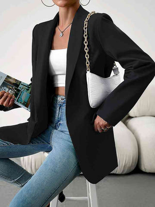 Shop Lapel Collar Long Sleeve Blazer Now On Klozey Store - Trendy U.S. Premium Women Apparel & Accessories And Be Up-To-Fashion!