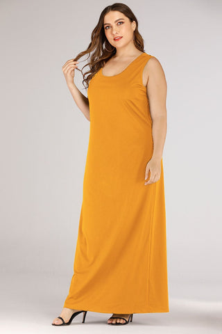 Shop Plus Size Scoop Neck Maxi Tank Dress Now On Klozey Store - Trendy U.S. Premium Women Apparel & Accessories And Be Up-To-Fashion!