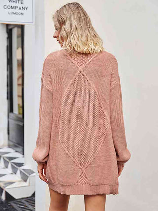Shop Cable-Knit Long Sleeve Cardigan Now On Klozey Store - Trendy U.S. Premium Women Apparel & Accessories And Be Up-To-Fashion!