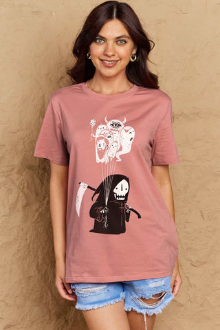 Shop Simply Love Full Size Death Graphic T-Shirt Now On Klozey Store - Trendy U.S. Premium Women Apparel & Accessories And Be Up-To-Fashion!