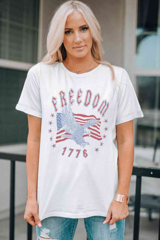 Shop FREEDOM 1776 Graphic Tee Now On Klozey Store - Trendy U.S. Premium Women Apparel & Accessories And Be Up-To-Fashion!