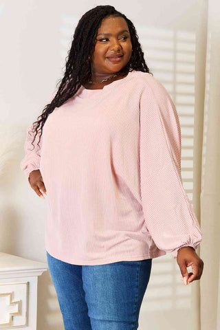 Shop Double Take Ribbed Long Sleeve Top Now On Klozey Store - Trendy U.S. Premium Women Apparel & Accessories And Be Up-To-Fashion!