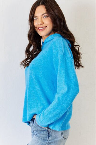 Shop Zenana Full Size Long Sleeve Cozy Hoodie Now On Klozey Store - Trendy U.S. Premium Women Apparel & Accessories And Be Up-To-Fashion!