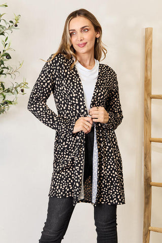 Shop Heimish Full Size Printed Open Front Cardigan Now On Klozey Store - Trendy U.S. Premium Women Apparel & Accessories And Be Up-To-Fashion!