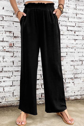 Shop Elastic Waist Straight Leg Pants with Pockets Now On Klozey Store - Trendy U.S. Premium Women Apparel & Accessories And Be Up-To-Fashion!