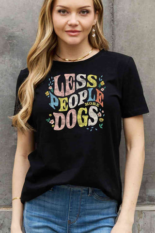 Shop Simply Love Full Size LESS PEOPLE MORE DOGS Graphic Cotton T-Shirt Now On Klozey Store - Trendy U.S. Premium Women Apparel & Accessories And Be Up-To-Fashion!
