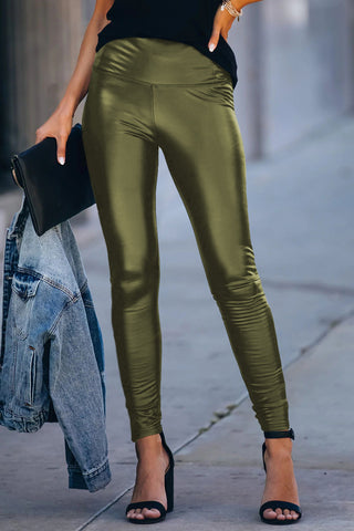 Shop PU Leather High Waist Skinny Leggings Now On Klozey Store - Trendy U.S. Premium Women Apparel & Accessories And Be Up-To-Fashion!