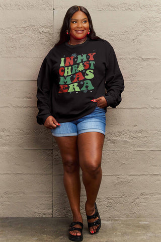Shop Simply Love Full Size IN MY CHRISTMAS ERA Long Sleeve Sweatshirt Now On Klozey Store - Trendy U.S. Premium Women Apparel & Accessories And Be Up-To-Fashion!