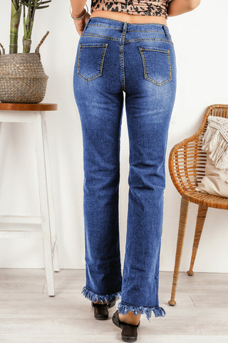 Shop Ripped Frayed Hem Jeans Now On Klozey Store - Trendy U.S. Premium Women Apparel & Accessories And Be Up-To-Fashion!
