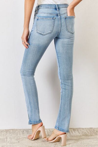 Shop Kancan Full Size Mid Rise Y2K Slit Bootcut Jeans Now On Klozey Store - Trendy U.S. Premium Women Apparel & Accessories And Be Up-To-Fashion!
