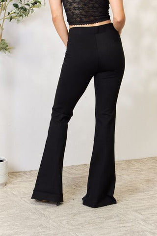 Shop Kancan V-Waistband Slit Flare Pants Now On Klozey Store - Trendy U.S. Premium Women Apparel & Accessories And Be Up-To-Fashion!