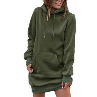 Shop Drawstring Long Sleeve Hooded Mini Dress Now On Klozey Store - Trendy U.S. Premium Women Apparel & Accessories And Be Up-To-Fashion!
