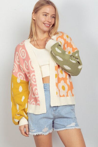 Shop VERY J Color Block Open Front Long Sleeve Cardigan Now On Klozey Store - Trendy U.S. Premium Women Apparel & Accessories And Be Up-To-Fashion!