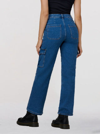 Shop Straight Leg Jeans with Pockets Now On Klozey Store - Trendy U.S. Premium Women Apparel & Accessories And Be Up-To-Fashion!