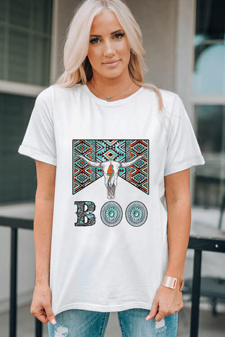 Shop BOO Bull Graphic Short Sleeve T-Shirt Now On Klozey Store - Trendy U.S. Premium Women Apparel & Accessories And Be Up-To-Fashion!