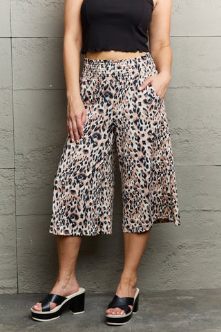 Shop Ninexis Leopard High Waist Flowy Wide Leg Pants with Pockets Now On Klozey Store - Trendy U.S. Premium Women Apparel & Accessories And Be Up-To-Fashion!