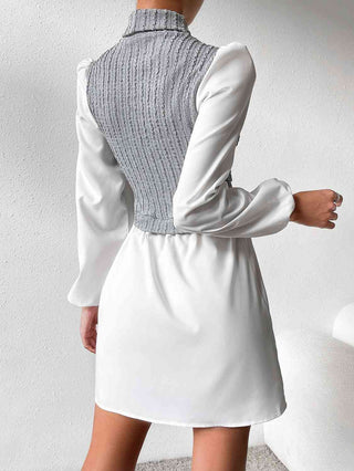 Shop Turtleneck Puff Sleeve Mini Dress Now On Klozey Store - Trendy U.S. Premium Women Apparel & Accessories And Be Up-To-Fashion!