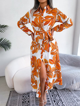 Shop Tied Button Up Long Sleeve Dress Now On Klozey Store - Trendy U.S. Premium Women Apparel & Accessories And Be Up-To-Fashion!