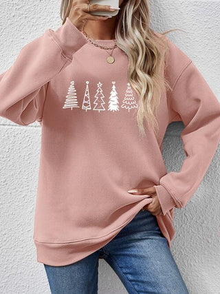 Shop Christmas Tree Graphic Drop Shoulder Sweatshirt Now On Klozey Store - Trendy U.S. Premium Women Apparel & Accessories And Be Up-To-Fashion!