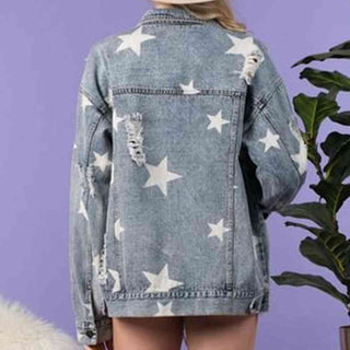 Shop Star Distressed Denim Shacket Now On Klozey Store - Trendy U.S. Premium Women Apparel & Accessories And Be Up-To-Fashion!