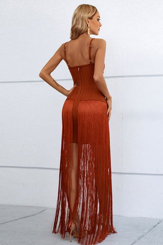 Shop Cutout Strappy Neck Fringe Dress Now On Klozey Store - Trendy U.S. Premium Women Apparel & Accessories And Be Up-To-Fashion!