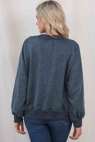 Shop Round Neck Dropped Shoulder Witch Graphic Sweatshirt Now On Klozey Store - Trendy U.S. Premium Women Apparel & Accessories And Be Up-To-Fashion!
