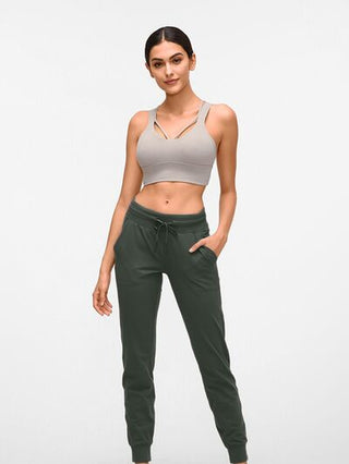 Shop Double Take Tied Joggers with Pockets Now On Klozey Store - Trendy U.S. Premium Women Apparel & Accessories And Be Up-To-Fashion!