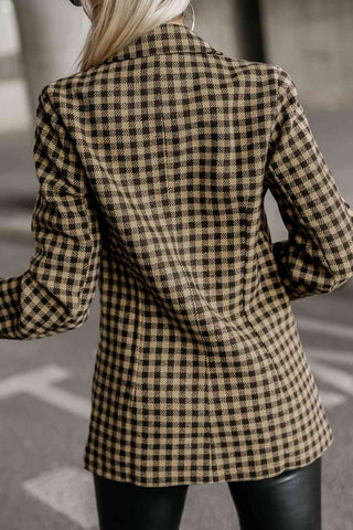 Shop Plaid Long Sleeve Blazer Now On Klozey Store - Trendy U.S. Premium Women Apparel & Accessories And Be Up-To-Fashion!