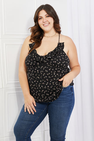 Shop Culture Code Full Size Taste of Spring Ruffle Sleeveless Top in Black Now On Klozey Store - Trendy U.S. Premium Women Apparel & Accessories And Be Up-To-Fashion!