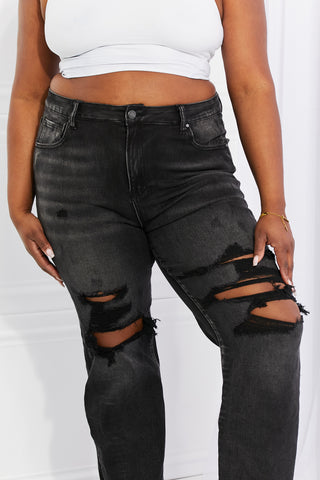 Shop RISEN Full Size Lois Distressed Loose Fit Jeans Now On Klozey Store - Trendy U.S. Premium Women Apparel & Accessories And Be Up-To-Fashion!