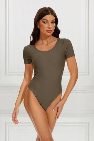 Shop Basic Bae Full Size Round Neck Short Sleeve Bodysuit Now On Klozey Store - Trendy U.S. Premium Women Apparel & Accessories And Be Up-To-Fashion!