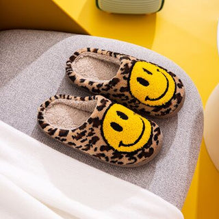 Shop Melody Smiley Face Leopard Slippers Now On Klozey Store - Trendy U.S. Premium Women Apparel & Accessories And Be Up-To-Fashion!