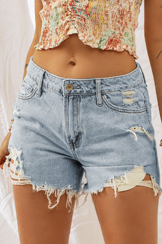 Shop Distressed Denim Shorts Now On Klozey Store - Trendy U.S. Premium Women Apparel & Accessories And Be Up-To-Fashion!
