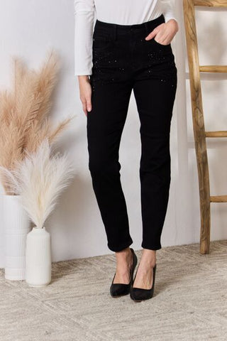 Shop Judy Blue Full Size Rhinestone Embellished Slim Jeans Now On Klozey Store - Trendy U.S. Premium Women Apparel & Accessories And Be Up-To-Fashion!