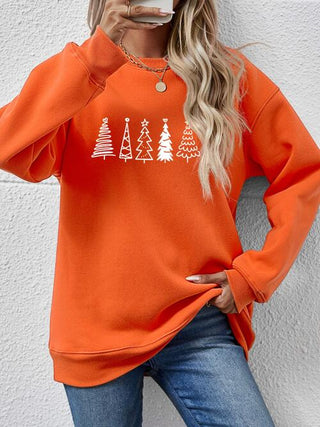 Shop Christmas Tree Graphic Drop Shoulder Sweatshirt Now On Klozey Store - Trendy U.S. Premium Women Apparel & Accessories And Be Up-To-Fashion!