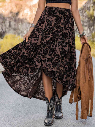 Shop Printed Ruffled Midi Skirt Now On Klozey Store - Trendy U.S. Premium Women Apparel & Accessories And Be Up-To-Fashion!
