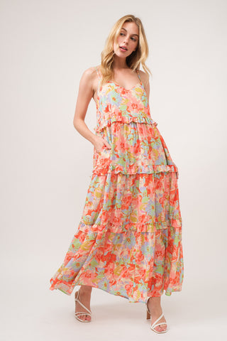 Shop And The Why Floral Ruffled Tiered Maxi Cami Dress Now On Klozey Store - Trendy U.S. Premium Women Apparel & Accessories And Be Up-To-Fashion!
