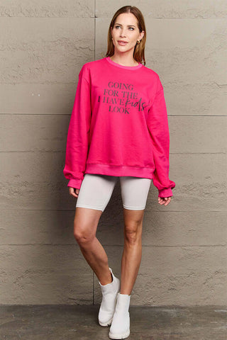 Shop Simply Love Full Size GOING FOR THE I HAVE KIDS LOOK Long Sleeve Sweatshirt Now On Klozey Store - Trendy U.S. Premium Women Apparel & Accessories And Be Up-To-Fashion!