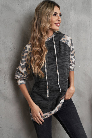Shop Leopard Color Block Raglan Sleeve Hoodie Now On Klozey Store - Trendy U.S. Premium Women Apparel & Accessories And Be Up-To-Fashion!