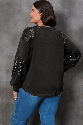 Shop Plus Size Lucky Clover Sequin Round Neck Blouse Now On Klozey Store - Trendy U.S. Premium Women Apparel & Accessories And Be Up-To-Fashion!