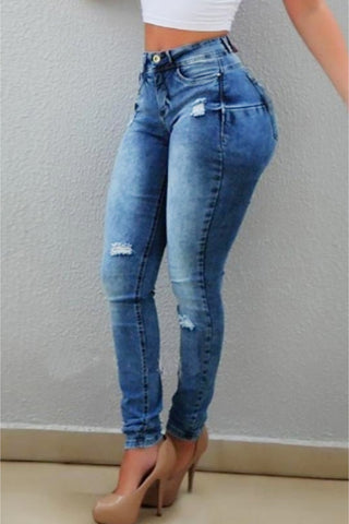 Shop Distressed Long Jeans Now On Klozey Store - Trendy U.S. Premium Women Apparel & Accessories And Be Up-To-Fashion!