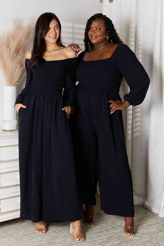 Shop Double Take Square Neck Jumpsuit with Pockets Now On Klozey Store - Trendy U.S. Premium Women Apparel & Accessories And Be Up-To-Fashion!