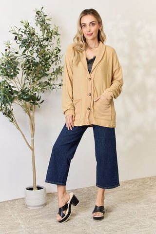 Shop Heimish Full Size Button Up Long Sleeve Cardigan Now On Klozey Store - Trendy U.S. Premium Women Apparel & Accessories And Be Up-To-Fashion!