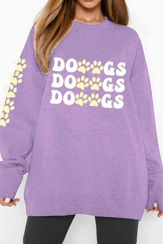 Shop Simply Love Simply Love Full Size Round Neck Dropped Shoulder DOGS Graphic Sweatshirt Now On Klozey Store - Trendy U.S. Premium Women Apparel & Accessories And Be Up-To-Fashion!