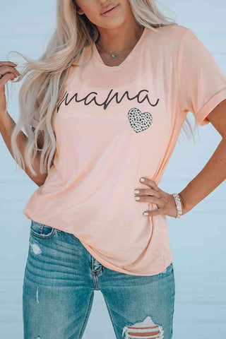 Shop MAMA Heart Graphic Tee Shirt Now On Klozey Store - Trendy U.S. Premium Women Apparel & Accessories And Be Up-To-Fashion!